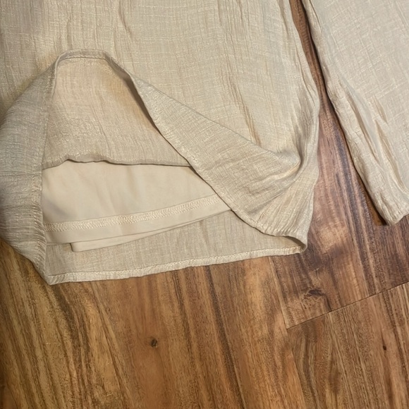 Wonderly women’s pants large 12 14 wide leg tan cream flowy casual pockets NWT - Picture 7 of 9